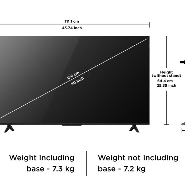 TCL 126 cm (50 inches) Metallic Bezel-Less, FHD Smart QLED Google TV 50S5K