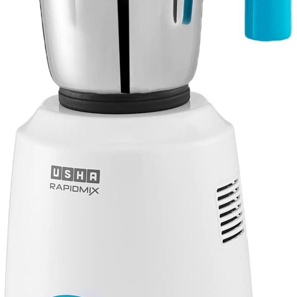 USHA Rapidmix 500-Watt Copper Motor Mixer Grinder With 3 Jars And 2 Years Product Warranty & 5 Years Motor Warranty (Sea Green/White), 500 Watt
