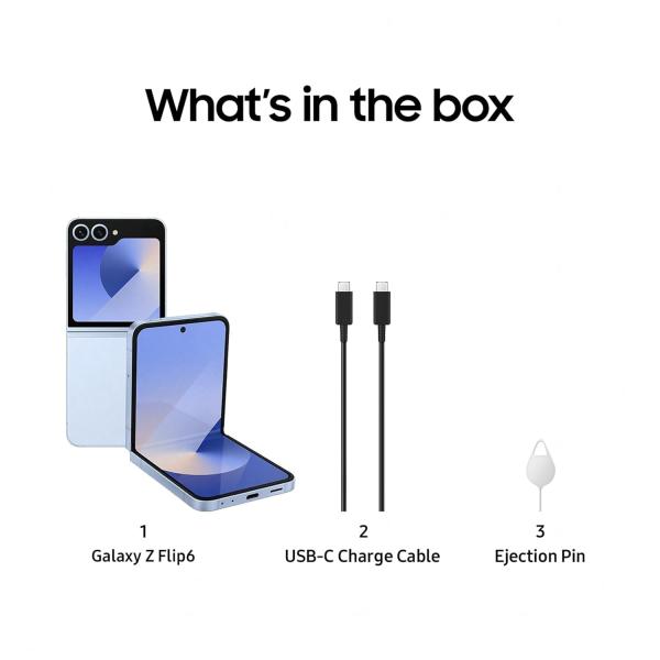 Samsung Galaxy Z Flip6 5G AI Smartphone (Blue, 12GB RAM, 512GB Storage)