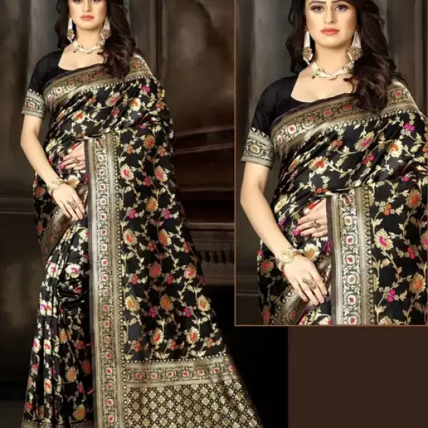 Beautiful Designer Soft Litchi silk Saree