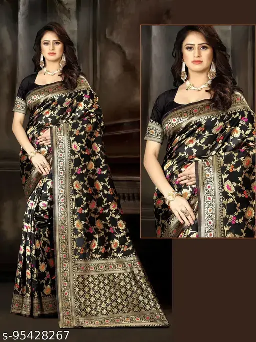 Beautiful Designer Soft Litchi silk Saree
