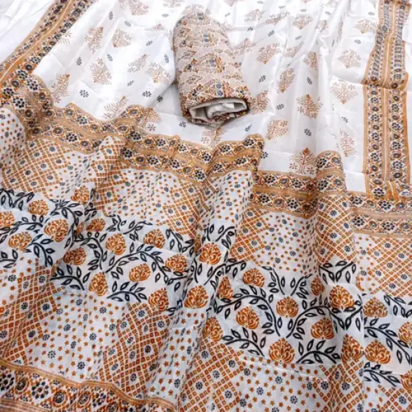 Mekhla chado cotton print mekhla sador