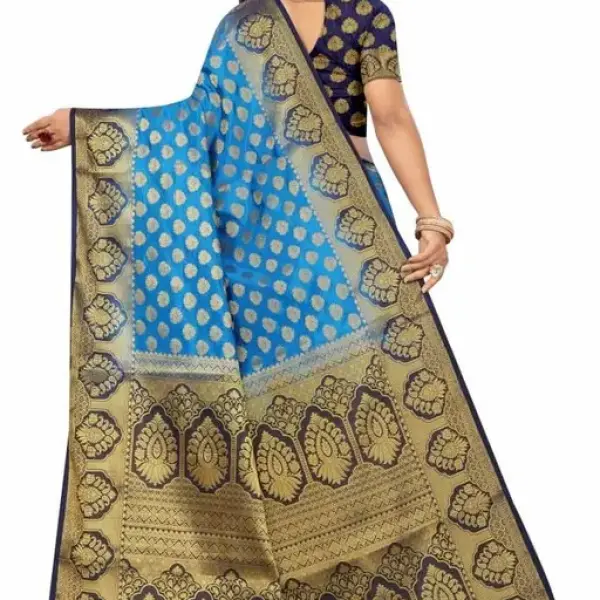 Women's cotton silk multicolour Saree