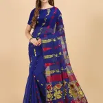  Cotton Linen Dhakai Jamdani Woven Designer Saree