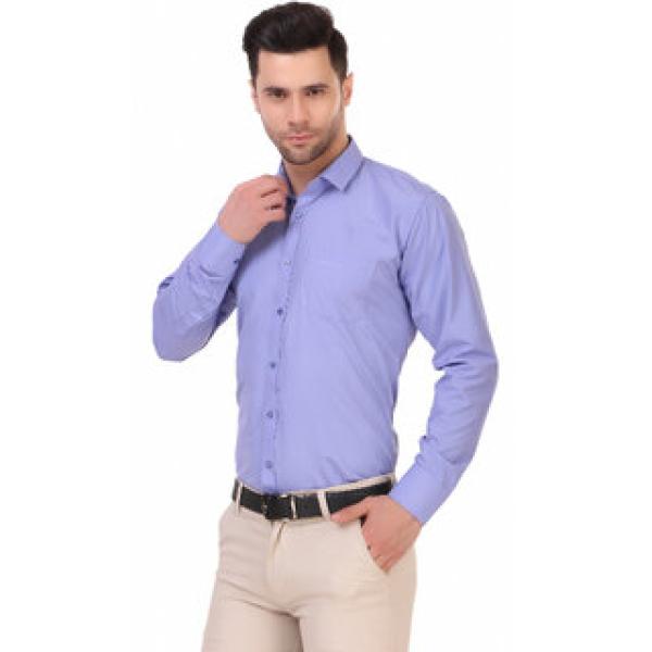 Men Blue Solid Formal Shirt (Pack of 1)
