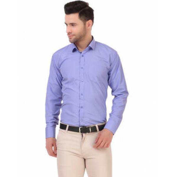 Men Blue Solid Formal Shirt (Pack of 1)