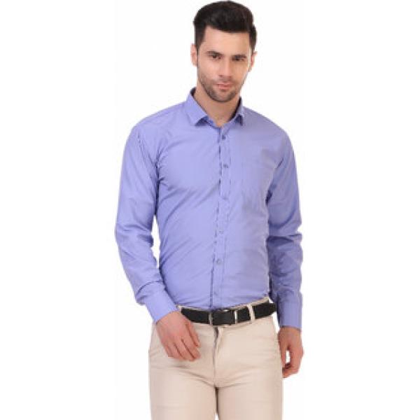 Men Blue Solid Formal Shirt (Pack of 1)