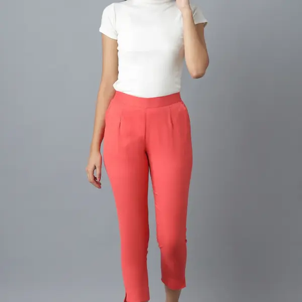 Peach Cotton Trouser