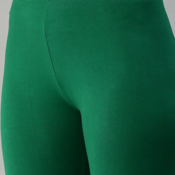 Ankle Length Leggings Cotton Green