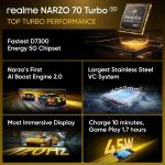realme NARZO 70 Turbo 5G (Turbo Yellow,6GB RAM,128GB Storage) | Segment's Fastest Dimensity 7300 Energy 5G Chipset | Motorsports Inspired Design
