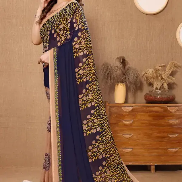 Daily wear Georgette Printed Saree