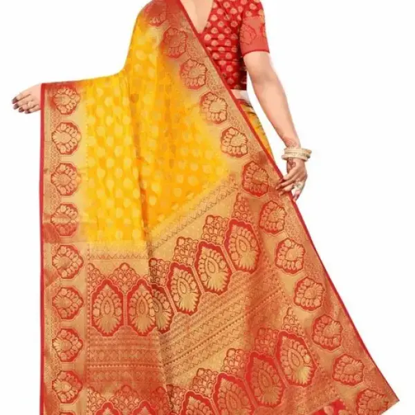 Women's cotton silk multicolour Saree