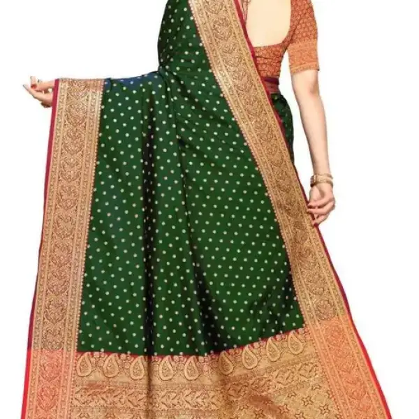  Banarasi Banarasi Silk Green Jacquard Saree