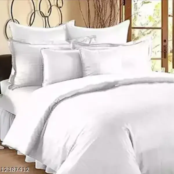 Double bed with two pillow covers