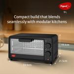 Pigeon Oven Toaster Grill (12381) 9 Liters OTG Without Rotisserie for Oven Toaster and Grill for Grilling and Baking Cakes (Grey)
