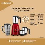 Bajaj Military Series Rex 750W 4 Jar Mixer Grinder