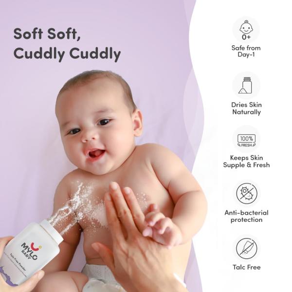 Mylo Care Talc-Free Baby Powder with Corn Starch