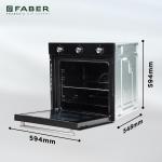 Faber 80L Built-In Black Finish Oven Push/Pull Knob Control with Digital Display 6 Cooking Functions with Rotisserie Grill Rack Universal Pan Free 1 Year Extended warranty