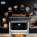 KENT Digital Air Fryer Oven 12L | 1800W | 360° Rapid Heat Circulation | 10 Preset Menus | Bake, Grill & Roast |