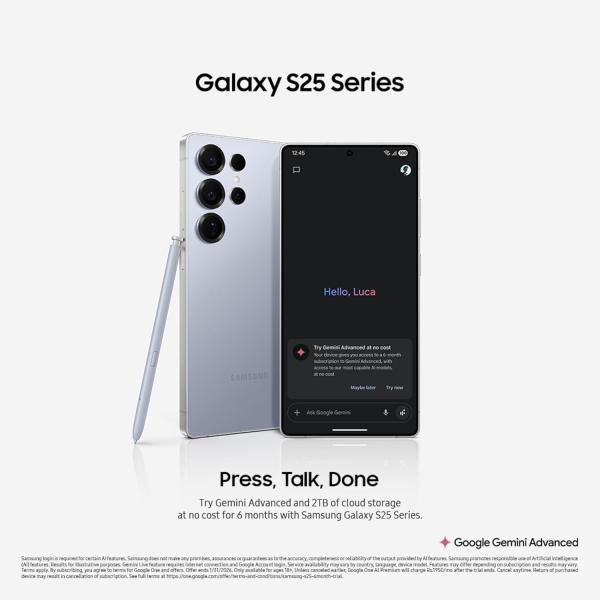 Samsung Galaxy S25 Ultra 5G AI Smartphone (Titanium Silver Blue, 12GB RAM, 512GB Storage), 200MP Camera, S Pen Included, Long Battery Life