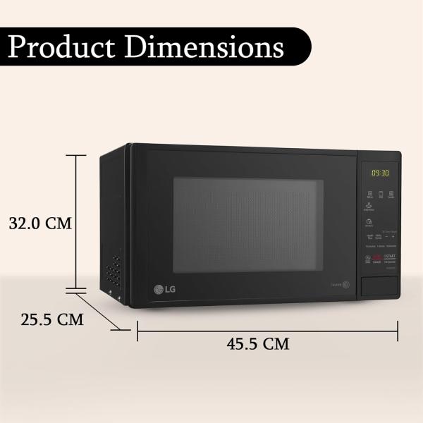 LG 20 L Grill Microwave Oven (MH2044DB, Black, Quartz Heater, I-Wave Technology Indian Cuisine Auto Cook Menu, Steam Clean, Anti-Bacterial Cavity & Health plus Menu)