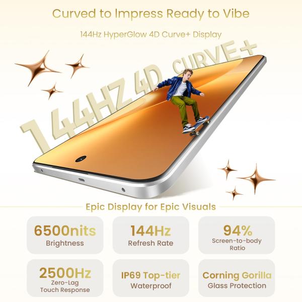 realme 15 Pro 5G Smartphone 8+128GB Silver,4K 60FPS,