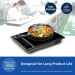 Philips HD4934/00 1300W Induction Cooktop with Triple MOV for 4kW surge protection with soft touch control