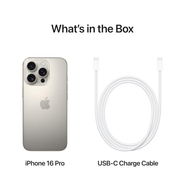 iPhone 16 Pro 512 GB: 5G Mobile Phone with Camera Control, 4K 120 fps Dolby Vision and a Huge Leap in Battery Life. Works with AirPods; Natural Titanium