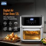 KENT Digital Air Fryer Oven 12L | 1800W | 360° Rapid Heat Circulation | 10 Preset Menus | Bake, Grill & Roast |