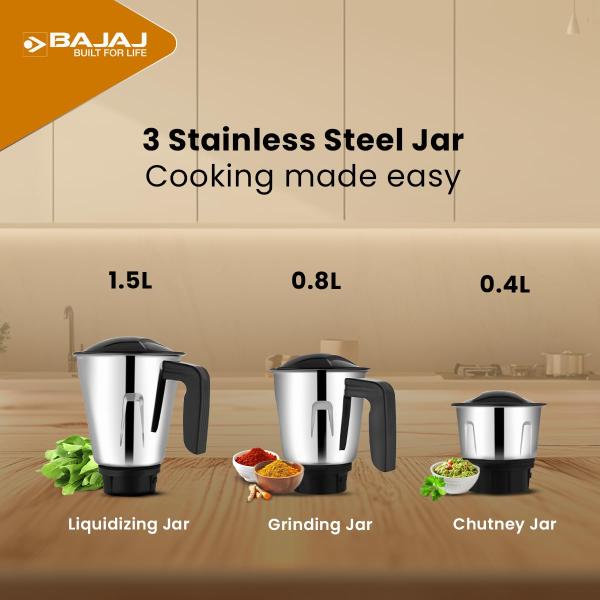 Bajaj Rex DLX Ninja Series 750W Mixer Grinder