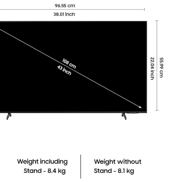 Samsung 108 cm (43 inches) D Series Brighter Crystal 4K Dynamic Ultra HD Smart LED TV UA43DUE80AKLXL (Titan Gray)