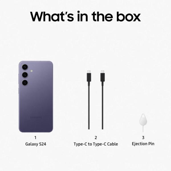 Samsung Galaxy S24 5G AI Smartphone (Cobalt Violet, 8GB, 256GB Storage)