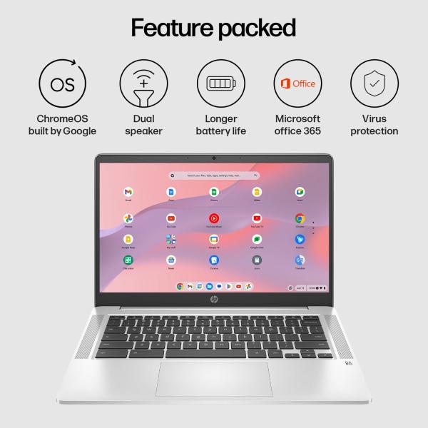 HP Chromebook X360 Intel Celeron N4020 14 inch(35.6 cm) Micro-Edge, Touchscreen, 2-in-1 Laptop (4GB RAM/64GB eMMC/Chrome OS/Intel UHD Graphics,1.49Kg), 14a-ca0506TU
