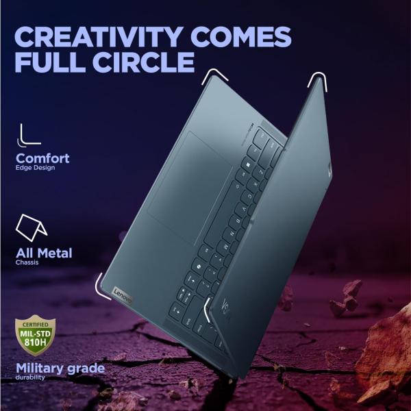 Lenovo Yoga 7 Intel Evo Core Ultra 5 125H Built-in AI 14"(35.5cm) WUXGA-OLED 400Nits 2-in-1 Laptop (16GB/1TB SSD/Win 11/Office Home 2024/Digital Pen/3 Mon. Game Pass/Teal/1.5Kg)