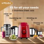 Bajaj Military Series Rex 750W 4 Jar Mixer Grinder