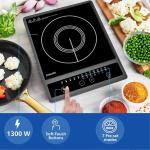 Philips HD4934/00 1300W Induction Cooktop with Triple MOV for 4kW surge protection with soft touch control