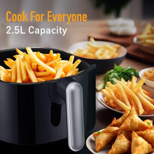KENT Ezee Air Fryer |1200 W & 2.5L Capacity | Rapid Hot Air Technology | Fry, Grill, Roast, & Bake
