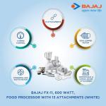 Bajaj Food Factory FX 11 600 Watts Food Processor (White)
