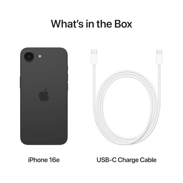 iPhone 16e 512 GB: Built for Apple Intelligence, A18 Chip, Supersized Battery Life, 48MP Fusion. Camera, 15.40 cm (6.1″) Super Retina XDR Display; Black