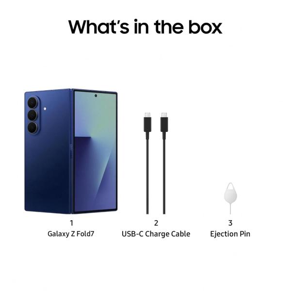 Samsung Galaxy Z Fold7 5G Smartphone with Galaxy AI (Blue Shadow, 12GB RAM, 256GB Storage), Ultra Sleek Design with 200MP Camera, Powerful Snapdragon 8 Elite, Google Gemini