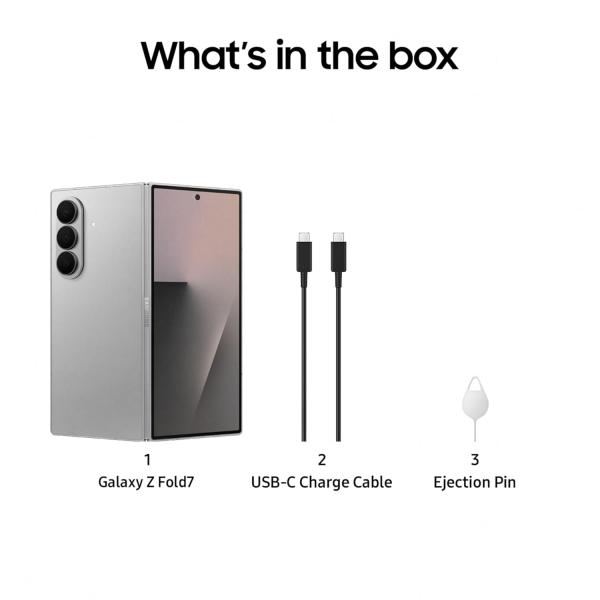 Samsung Galaxy Z Fold7 5G Smartphone with Galaxy AI (Silver Shadow, 12GB RAM, 512GB Storage), Ultra Sleek Design with 200MP Camera, Powerful Snapdragon 8 Elite, Google Gemini