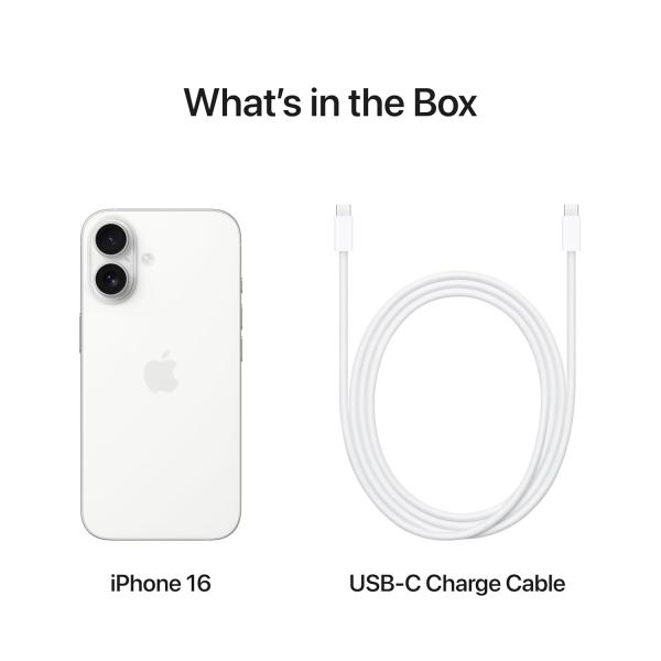 iPhone 16 Plus 128 GB: 5G Mobile Phone with Camera Control, A18 Chip and a Big Boost in Battery Life. Works with AirPods; White