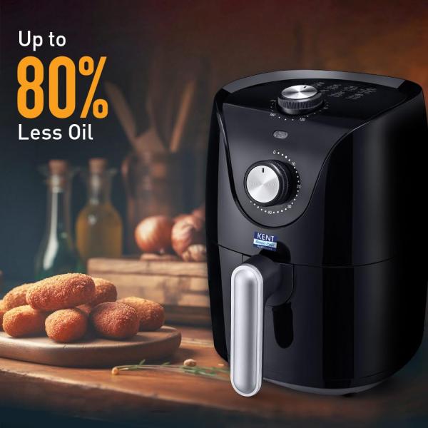 KENT Ezee Air Fryer |1200 W & 2.5L Capacity | Rapid Hot Air Technology | Fry, Grill, Roast, & Bake