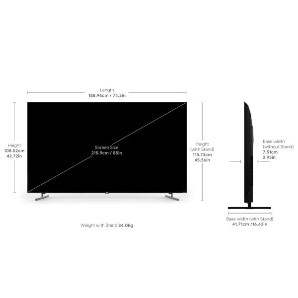 acer 215 cm (85 inches) Super Series 4K Ultra HD Smart QLED Google TV AR85QDXGU2875AT (Black) 2024 Model