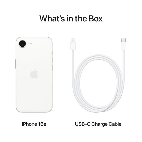 iPhone 16e 512 GB: Built for Apple Intelligence, A18 Chip, Supersized Battery Life, 48MP Fusion. Camera, 15.40 cm (6.1″) Super Retina XDR Display; White