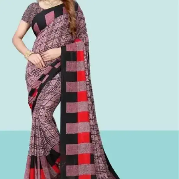  Kanooda Prints Fancy Women's Georgette Printed Saree
