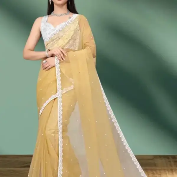  SUPERNET BEADS AND STONE SAREE