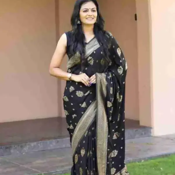  Jacquard Gold Zari Woven Litchi Silk Traditional Soft Banarasi Saree