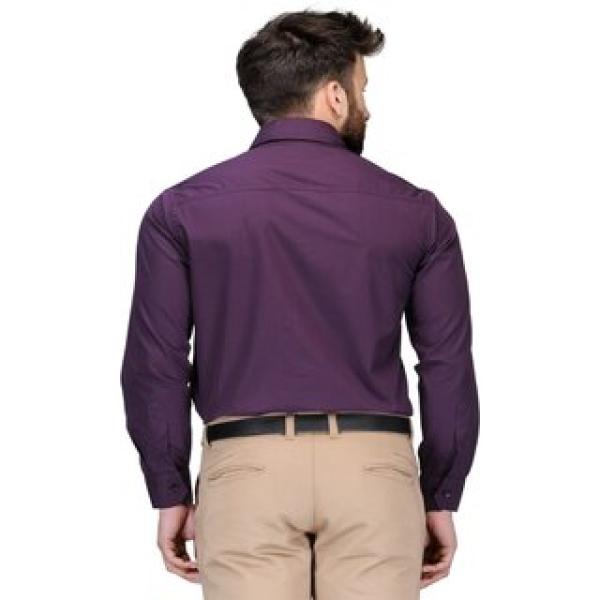 Men Purple Solid Formal Shirt (Pack of 1)Key Feature