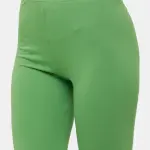 Ankle Length Leggings Cotton Light Green